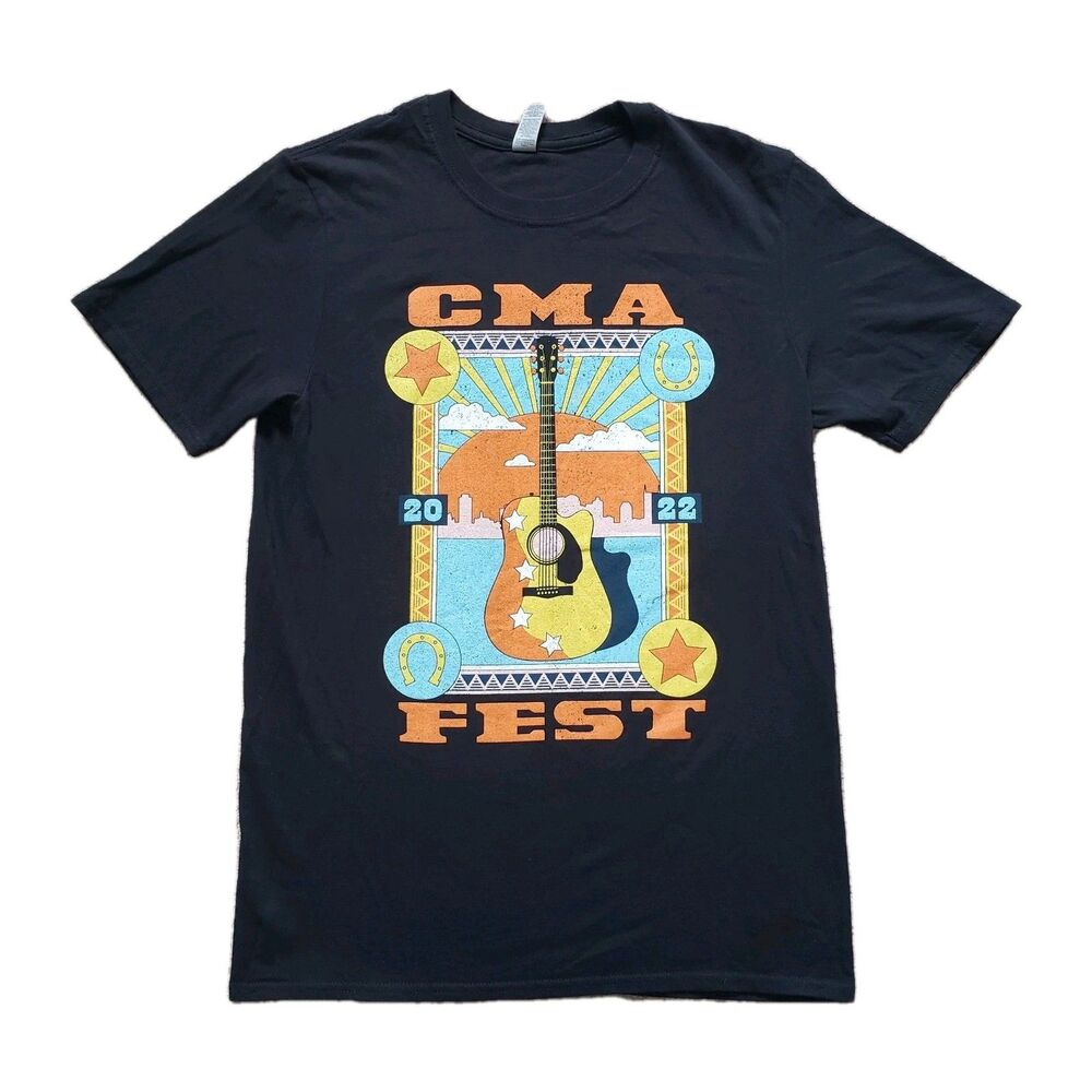 CMA Fest 2022 Nashville Size Medium Mems Black Double Side T-Shirt Luke Bryan